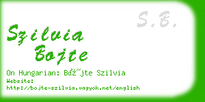 szilvia bojte business card